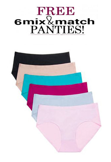 Wholesale Lot Of 6 Colorful Pushup Bras With Mix & Match Panties