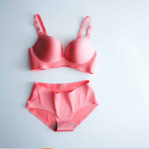 "Seductive" Pink Seamless Padded Pushup Bra Panty Set