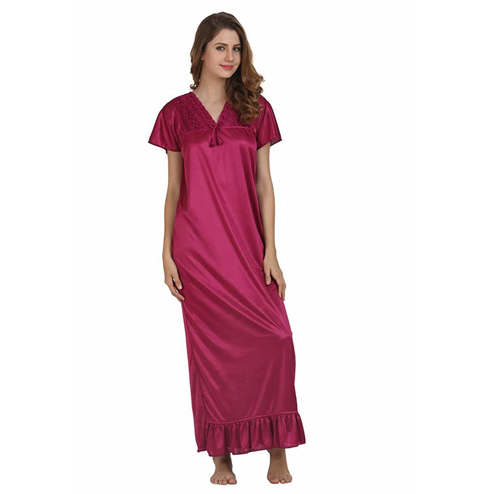 "Comfy"  Plain Shinny Stuff Full Length Nighty